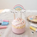Drewniany Topper piker Tęcza ażurowa na deserek