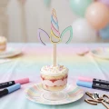 Topper piker Róg jednorożca ażurowy na deserek