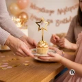 Złoty Topper piker Gwiazdka ażurowa na deserek