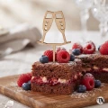 Drewniany Topper piker Kieliszki szampana na deserek