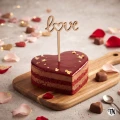 Drewniany mini Topper piker love z sercem w o