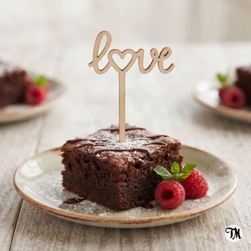 Topper piker "love" z sercem w "o"