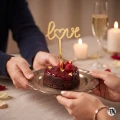 Topper piker love z sercem w o z plexi złotej