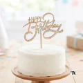Drewniany Topper urodzinowy HAPPY Birthday na tort