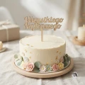 Drewniany Topper Wszystkiego Najlepszego na tort