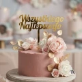 Topper Wszystkiego Najlepszego z plexi złotej