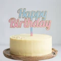Drewniany Topper Happy Birthday na tort