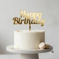Topper Happy Birthday złoty