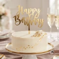 Złoty Topper Happy Birthday na tort