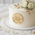 Dekor koło z grawerem Pierwsza KOMUNIA Święta na tort