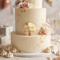 Dekor koło z grawerem Happy Birthday złoty