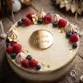 Dekor koło z grawerem Happy Birthday na tort
