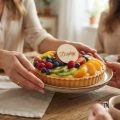Drewniany Dekor koło z napisem Dziękuję na ciasto