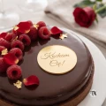 Złoty Dekor koło z grawerem Kocham Cię