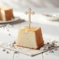 Drewniny Topper piker Krzyż z zaokrąglonymi końcami na deserek