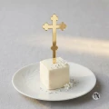 Topper piker Krzyż z zaokrąglonymi końcami złoty