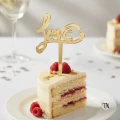 Topper piker Love z dużym L z plexi złotej