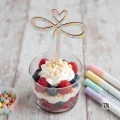 Drewniany Topper piker Serce nieskończoność na deserek