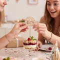 Drewniany Topper piker 18 w kółku na deserek
