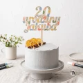 Drewniany Topper urodzinowy z imieniem i liczbą cyfra + urodziny + imie