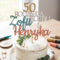 DrewnianyTopper na rocznicę cyfra + ROCZNICA ŚLUBU + imie +imie