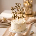 Złoty Topper na rocznicę cyfra + ROCZNICA ŚLUBU + imie +imie