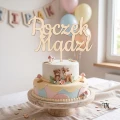Topper Roczek z imieniem drewniany