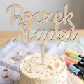 Drewniany Topper na roczek z imieniem