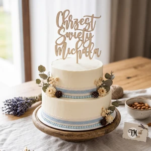 Topper na Chrzest z imieniem "Chrzest Święty + imie" (Boho)