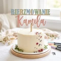 Drewniany Topper BIERZMOWANIE z imieniem