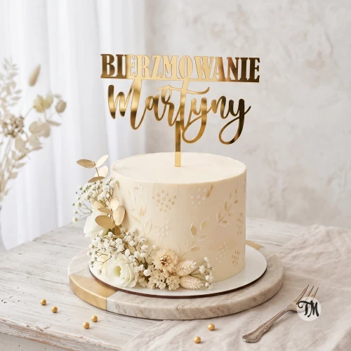 Topper "BIERZMOWANIE + imie" z imieniem (Boho)