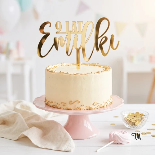 Topper urodzinowy z wiekiem i imieniem "cyfra+ LAT + imie"  (Boho)