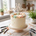 Drewniany Topper urodzinowy z liczbą cyfra + urodziny