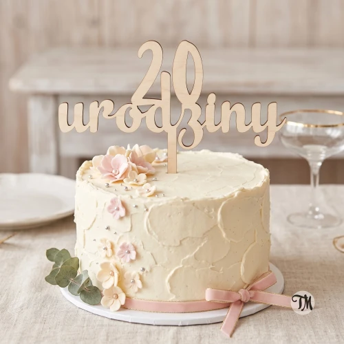Topper urodzinowy z liczbą "cyfra + urodziny" (Funky)