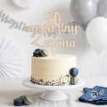 Drewniany Topper urodzinowy z imieniem i liczbą  na tort