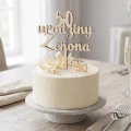 Topper urodzinowy z imieniem i liczbą cyfra + urodziny + imie drewniany
