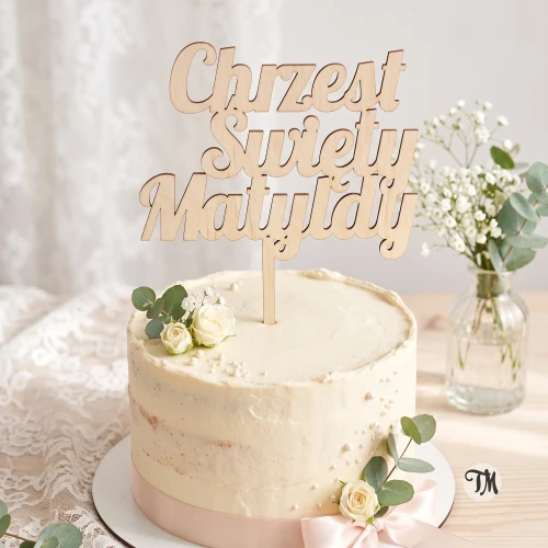 Topper na Chrzest z imieniem "Chrzest Święty + imie" (Modern)