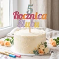 Drewniany Topper na rocznicę cyfra + Rocznica Ślubu