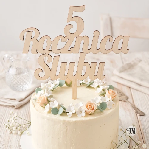 Topper na rocznicę "cyfra + Rocznica Ślubu" (Modern)