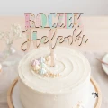Drewniany Topper ROCZEK+ imie roczkowy z imieniem