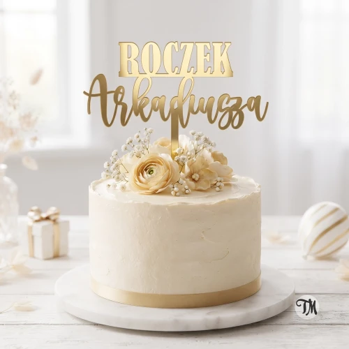 Topper "ROCZEK+ imie" roczkowy z imieniem (Boho)