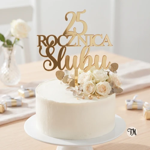 Topper na rocznicę "cyfra + ROCZNICA Ślubu" (Glamour)
