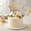 Topper na rocznicę cyfra + ROCZNICA Ślubu złoty