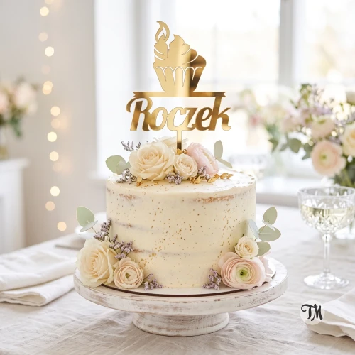 Topper na roczek "Roczek" z babeczką