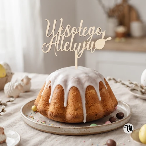 Topper na Wielkanoc "Wesołego Alleluja" z jajkiem