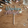 Drewniany Topper na Wielkanoc Wesołego Alleluja z jajkiem