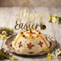 Złoty Topper na Wielkanoc Happy Easter z króliczkiem