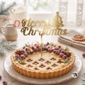 Topper świąteczny Merry Christmas z choinką złoty