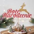 Topper  Boże Narodzenie z reniferem