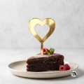 Złoty Topper piker Serce ażurowe proste